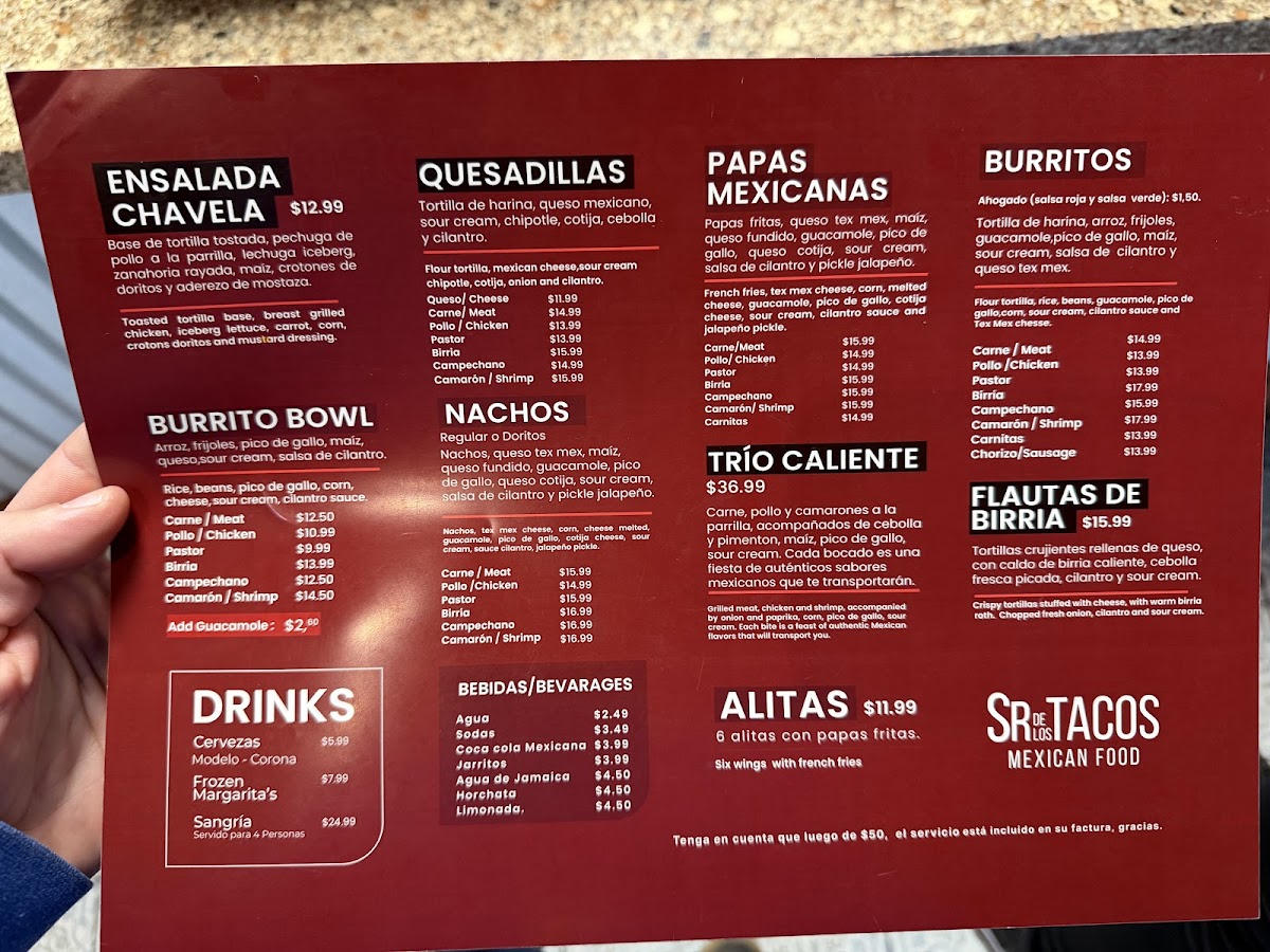 Sr de los Tacos Pembroke Pines Menu - Image 1