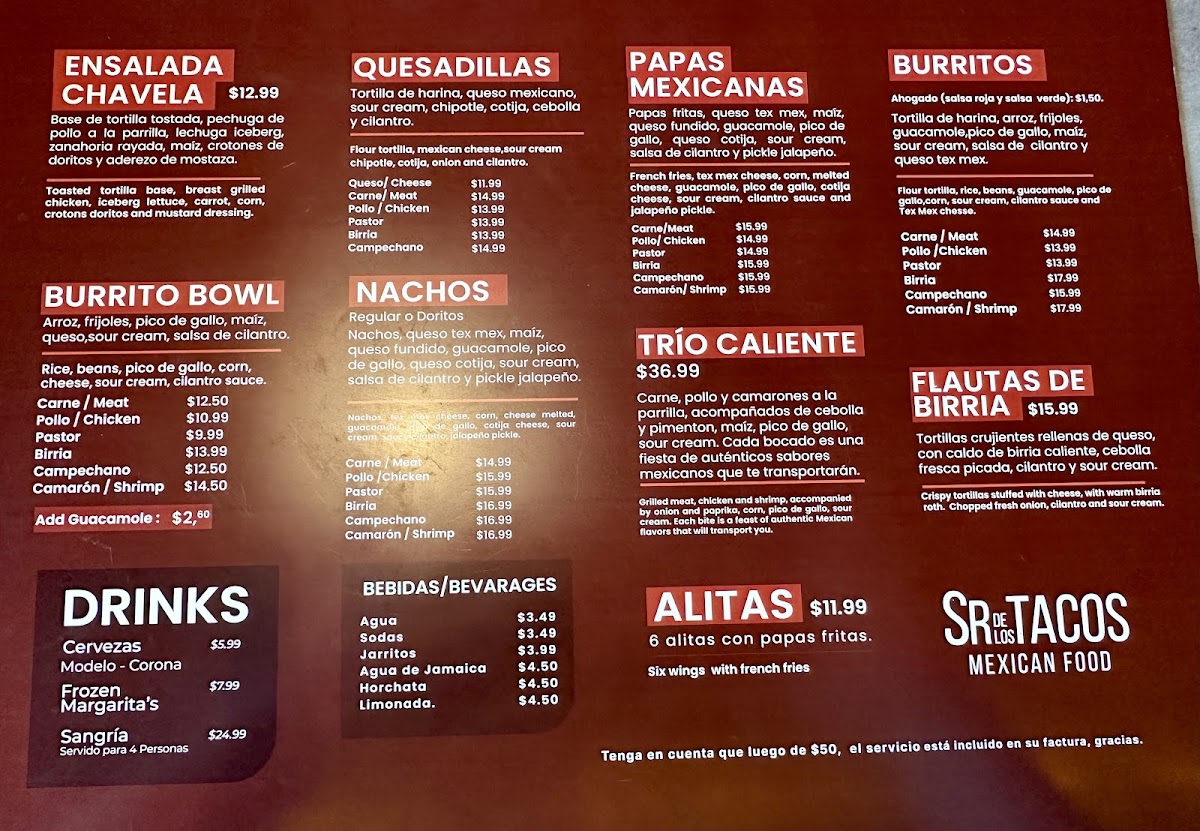 Sr de los Tacos Pembroke Pines Menu - Image 5